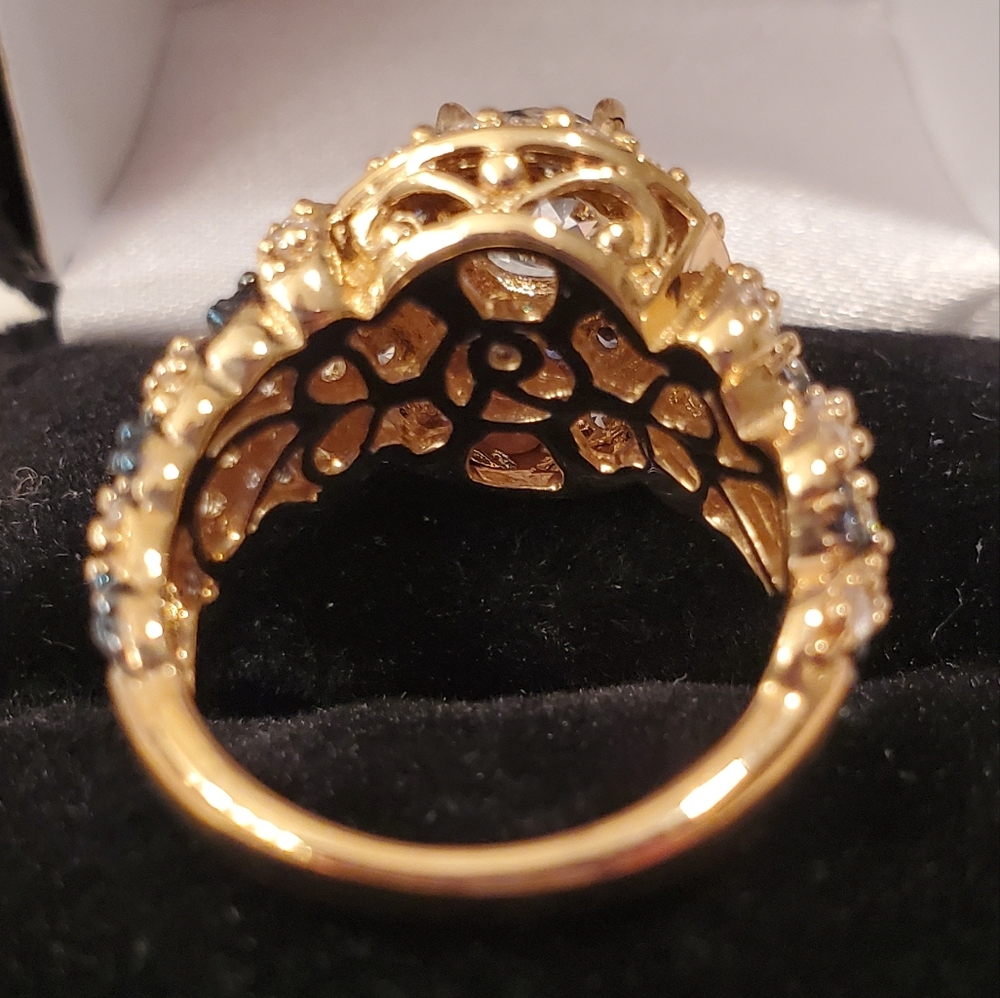 Sapphire And Diamond Simulate Ring - image 3